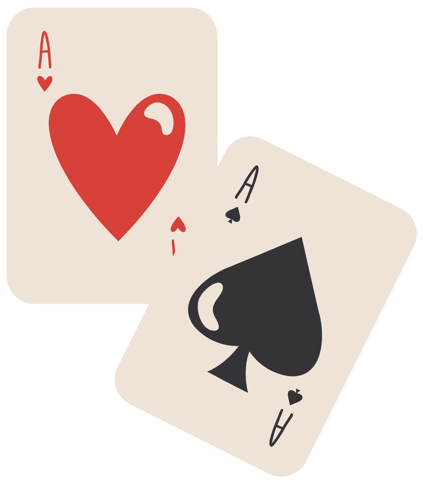Icon of the ace of hearts and the ace of spades